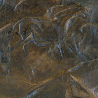 Cave Horse - Bronze Relief Petroglyph