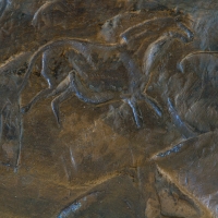 Cave Horse - Bronze Relief Petroglyph